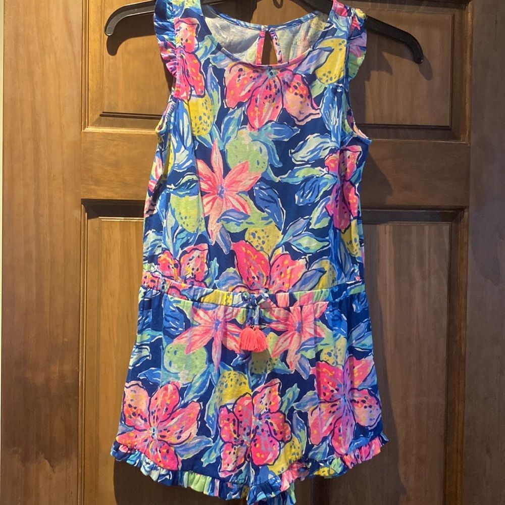 Floral Kids Romper - Blue and Pink